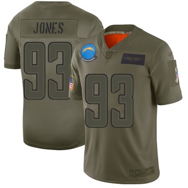 Los Angeles Chargers NFL Football Justin Jones Olive Jersey Men Limited #93 2019 Salute to Service->los angeles chargers->NFL Jersey